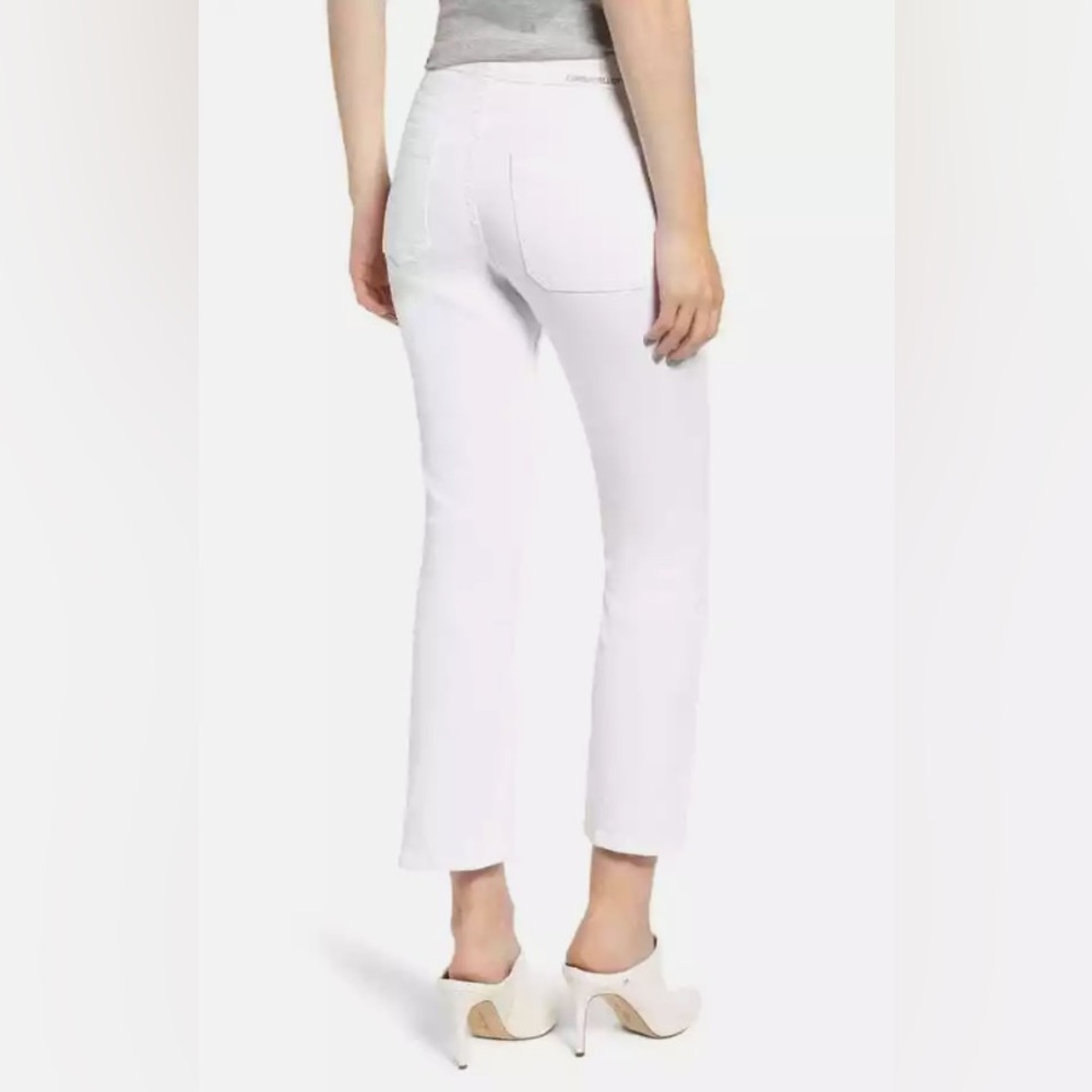 Current/Elliot Ultra High Waist Kick Jeans W/ Patch Pockets Sugar White Sz 25 - Picture 4 of 7